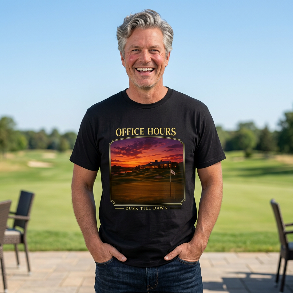 Office Hours Golf Tee | Dusk Till Dawn Vintage Golf T Shirt