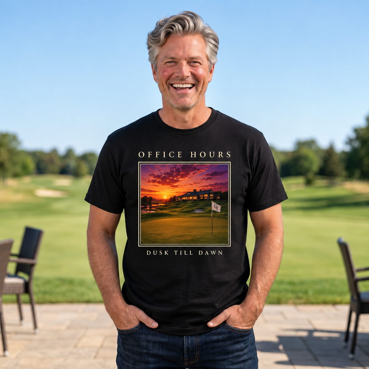 Office Hours Golf Tee | Dusk Till Dawn